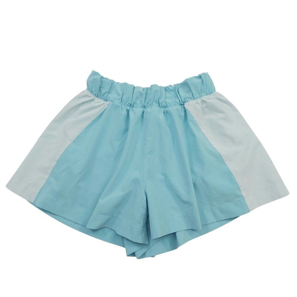 Athleta Girl  Running Shorts Girls Small 7 Blue Mesh Lined Athletic Lightweight
